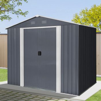   Fém kerti tároló 2,4 x 1,7 m nyeregtetővel (antracit) Riwall PRO RMSA 6x8 antracit
