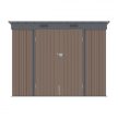 Fém kerti tároló 2,4 x 1,8 m lapostetővel (barna) Riwall PRO RMSP 6x8 brown