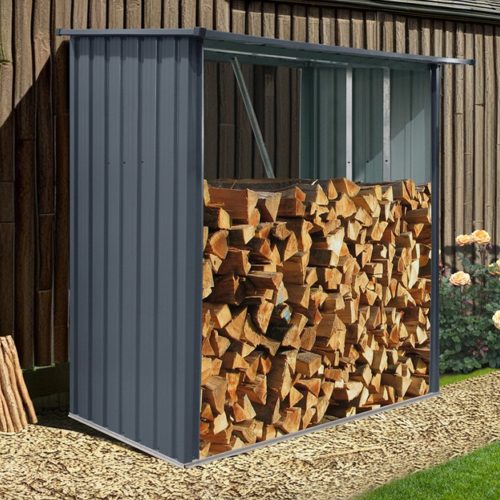 Tűzifatároló lejtős tetővel 2 x 1,5 m (antracit) Riwall PRO RMWS 3x7 Anthracite