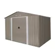 Fém kerti tároló 3 x 2,4 m nyeregtetővel (barna) Riwall PRO RMSA 8x10 brown