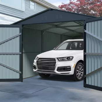   Fém garázs 3 x 6 m nyeregtetővel (antracit) Riwall PRO RMCG 20x10 Anthracite