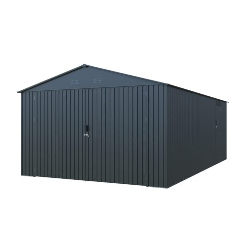 Fém garázs 3,86 x 6 m nyeregtetővel (antracit) Riwall PRO RMCG 20x13 Anthracite