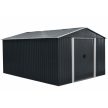 Fém kerti tároló 3 x 3,7 m nyeregtetővel (antracit) Riwall PRO RMSA 12x10 Anthracite