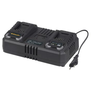   Dupla gyorstöltő 20 V-os (4,5 A) akkumulátorokhoz Riwall PRO RAC 420 TWIN