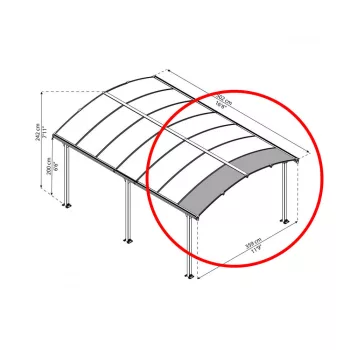   Bővítő elem Arcadia kocsibeállókhoz (70 cm) Palram - Canopia
