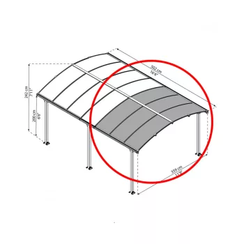 Bővítő elem Arcadia kocsibeállókhoz (210 cm) Palram