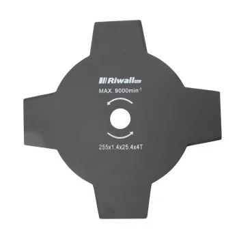   Vágókés fűkaszához 4-ágú, 255 mm, belső furat 25,4 mm, vastagság 1,4 mm Riwall PRO