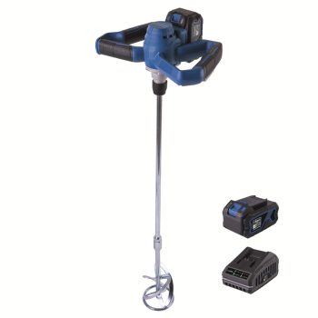   Akkus építőanyag-keverő indukciós motorral IXES 20V (4Ah akkuval és 2,4A töltővel) Scheppach BC-PMX100-X-SET L