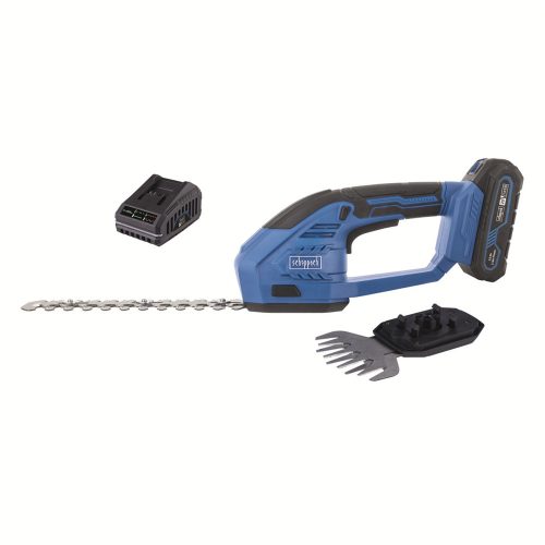 Akkus fű- és bokornyíró olló IXES 20V (2Ah akkuval és 2,4A töltővel) Scheppach C-HTGS200-X-SET S