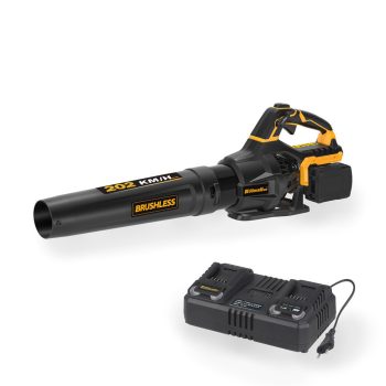   Akkus lombfúvó 40 V (2 x 20 V) + 2x 4 Ah akkumulátor + dupla gyorstöltő 4,5 A Riwall PRO RABL 3220i SET