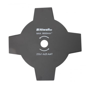   Vágókés fűkaszához 4-ágú, 255 mm, belső furat 25,4 mm, vastagság 1,4 mm Riwall PRO
